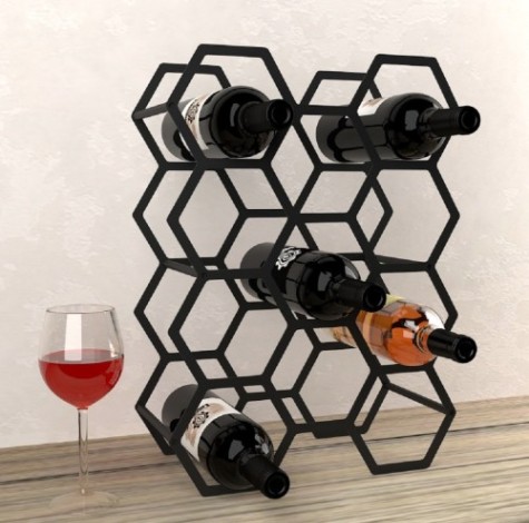 Держатель EMBODIMENT EMB-WINE-H-B для бутылок, 11 сот для хранения, черный