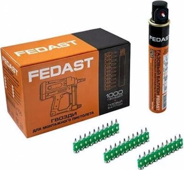 Гвоздь монтажный FEDAST 3.0 х 16 мм усиленный (уп.1000 шт.+ баллон) [fd3016egfc]