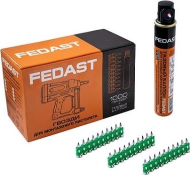 Гвоздь монтажный FEDAST 3.0 х 25 мм усиленный (уп.1000 шт.+ баллон) [fd3025egfc]