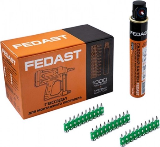 Гвоздь монтажный FEDAST 3.0 х 32 мм усиленный (уп.1000 шт.+ баллон) [fd3032egfc]