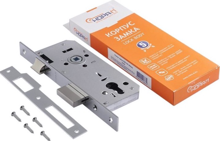 Корпус замка врезного НОРА-М КЗВ-102 45 мм "Хром" [5278]