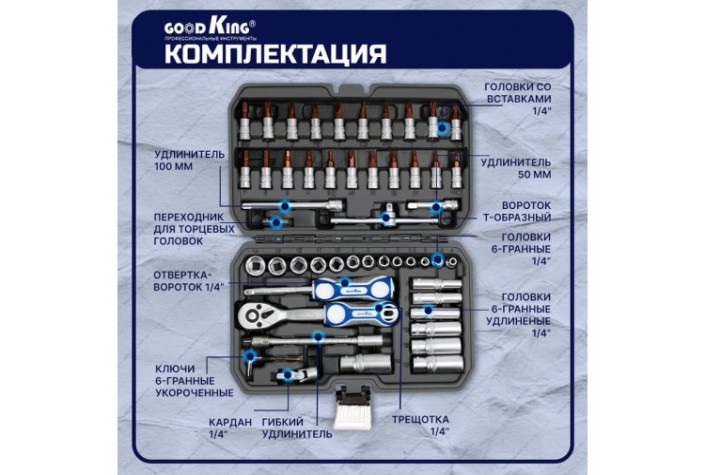 Набор инструментов GOODKING C-10053 для авто, 53 предмета
