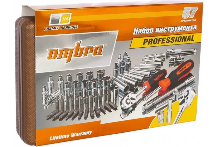 Набор инструментов OMBRA OMT57S 1/4"DR, 57 предметов Набор инструментов OMBRA OMT57S 1/4"DR, 57 предметов