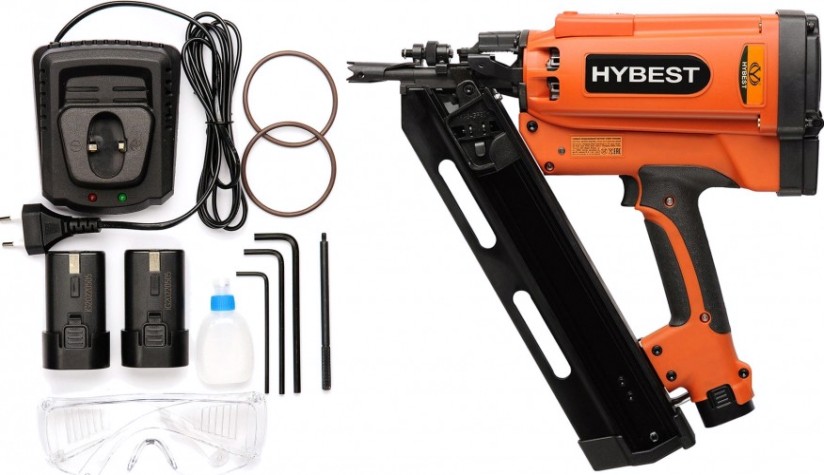 Пистолет монтажный HYBEST GFN3490B газовый по дереву [HBGFN3490B]