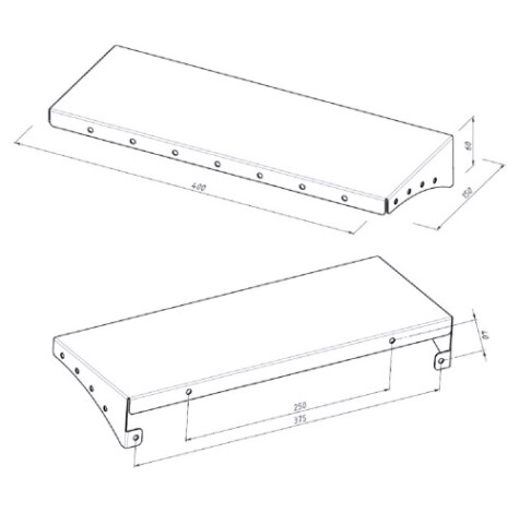 Полка для хранения EMBODIMENT EMB-TB-SH-400x150-B металлическая, настенная, черная