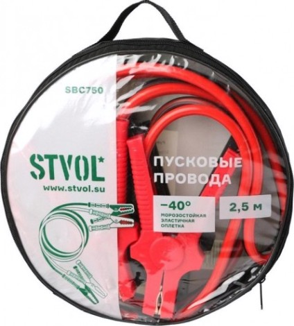 Провод для прикуривания STVOL SBC750 750а (2,5м, 12/24в) Провод для прикуривания STVOL SBC750 750а (2,5м, 12/24в)
