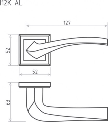 Ручка дверная НОРА-М 112 К AL комплект "Графит" [16588]