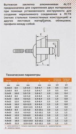 Заклепка алюминиевая SORMAT 4.8x21 вытяжная (25 шт) [9630294821]